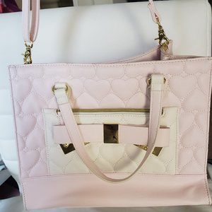 Betsy Johnson Heart Leather Purse Large